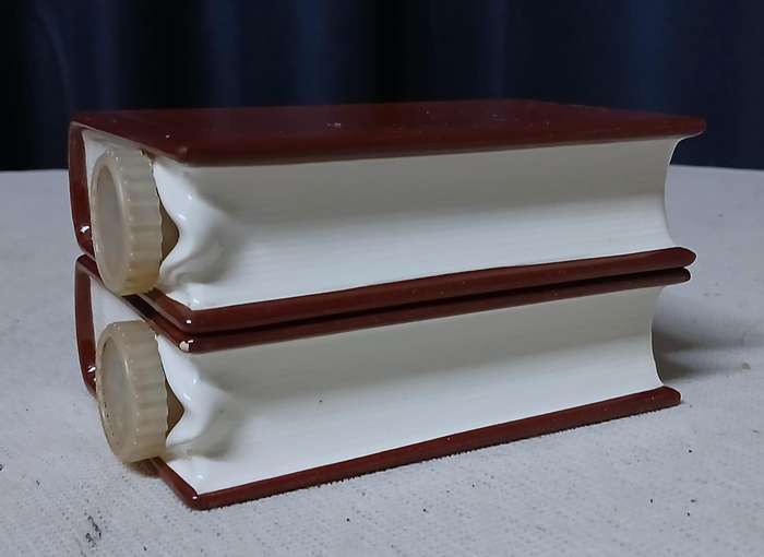 Vintage West German Book-Shaped Novelty Decanters - Gin & Brandy Pair