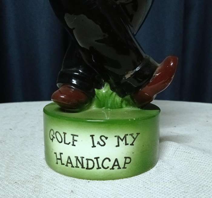 Vintage Ceramic Golfer Figural Decanter - "Golf Is My Handicap"