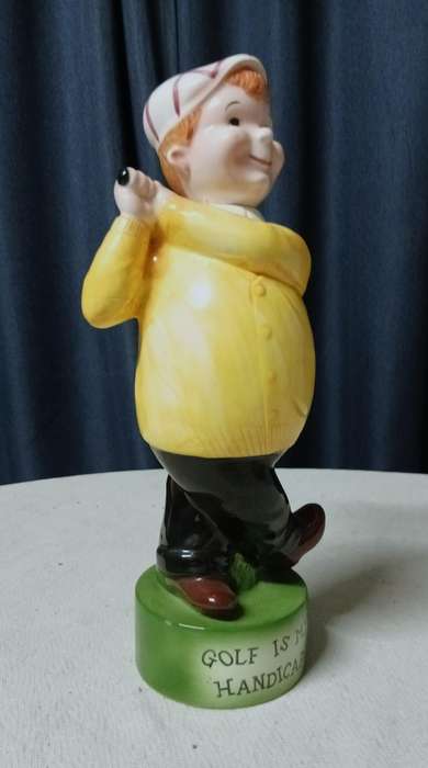 Vintage Ceramic Golfer Figural Decanter - "Golf Is My Handicap"