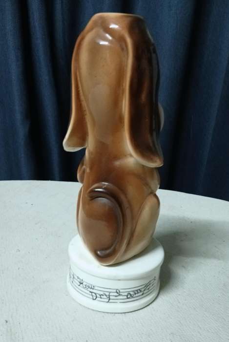 Charming Vintage "How Dry I Am" Basset Hound Musical Decanter by Sankyo, Japan