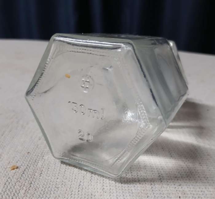Charming Vintage Hexagonal Glass Storage Jar with Stopper