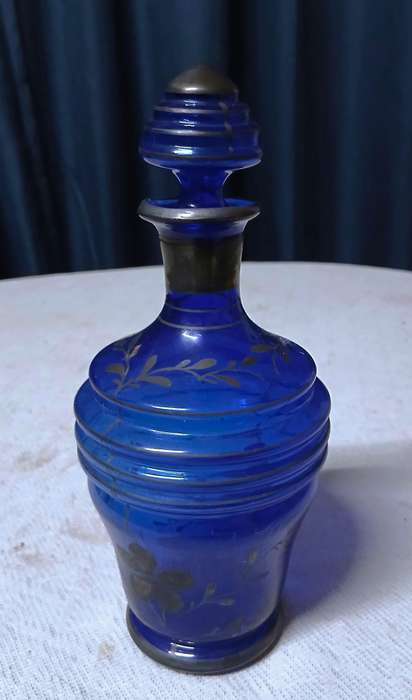 Exquisite Vintage Venetian Cobalt Blue Gilded Decanter  A Jewel for Your Collection