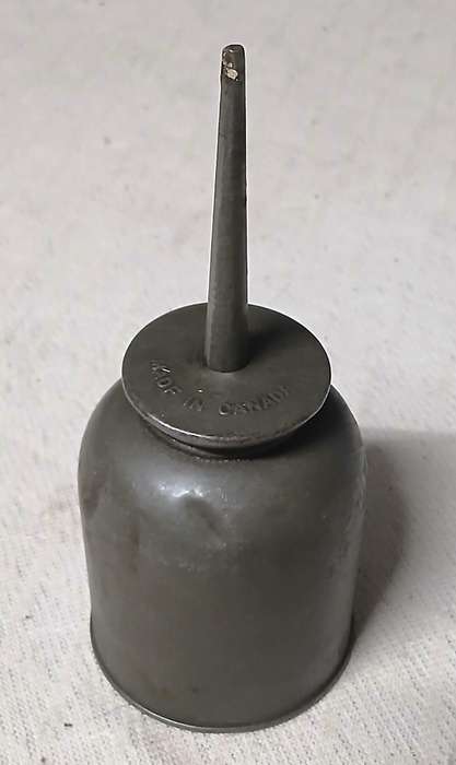 Vintage "Made in Canada" Metal Oil Can  Rustic Industrial Charm for Collectors