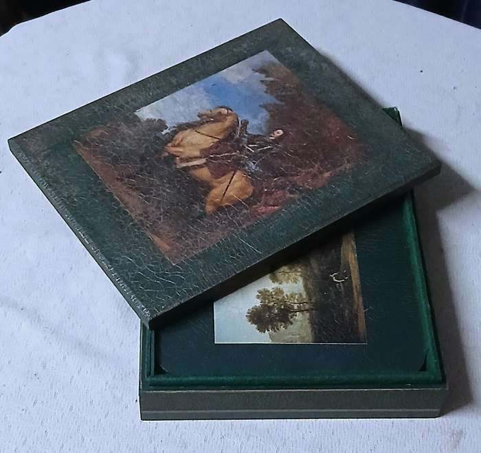 Exquisite Handcrafted Vintage-Style Tablemat Set with Matching Box