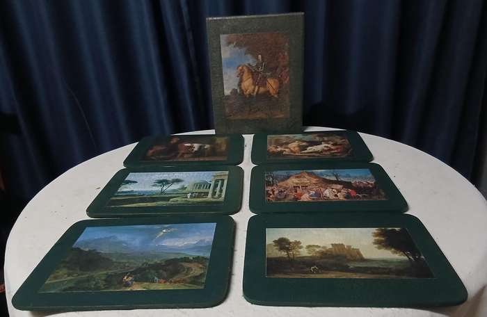Exquisite Handcrafted Vintage-Style Tablemat Set with Matching Box