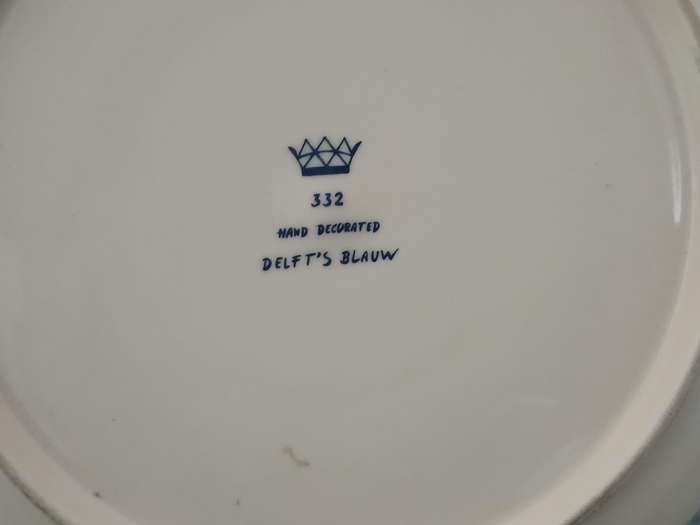 Vintage Delft-Style Decorative Plate  Classic Windmill Scene