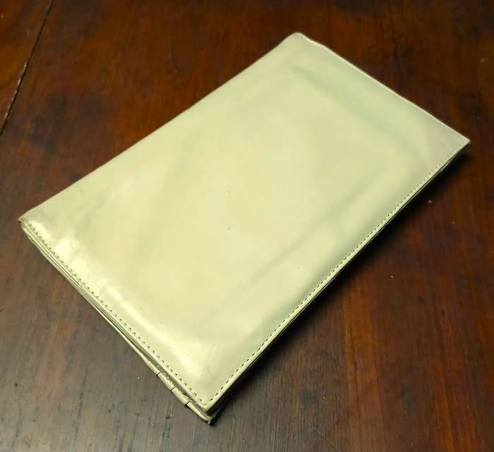 Vintage 1970s Christin Genuine Leather Clutch Bag - Cream Coloured & South African Crafted