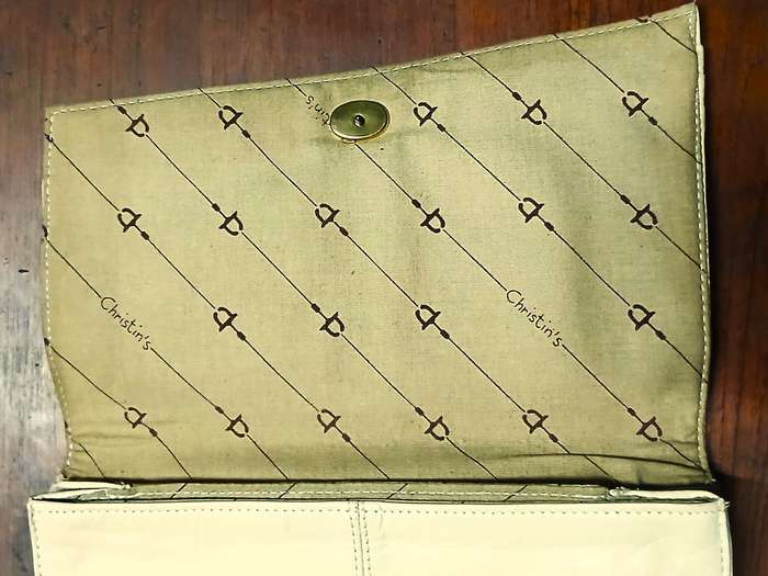 Vintage 1970s Christin Genuine Leather Clutch Bag - Cream Coloured & South African Crafted