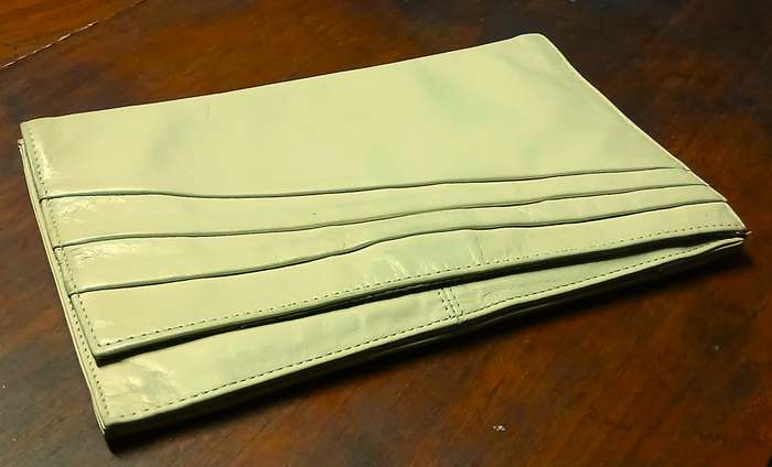 Vintage 1970s Christin Genuine Leather Clutch Bag - Cream Coloured & South African Crafted