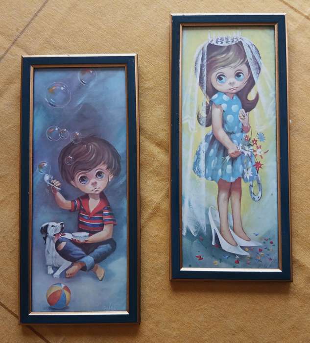 Charming Vintage D Golding 'Moppets' Prints - Pair of 1960s Framed Art