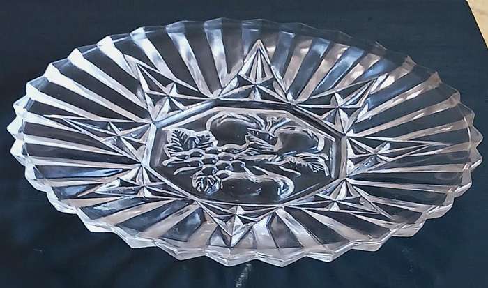 Vintage Federal Glass 'Pioneer Pattern' Clear Glass Plate