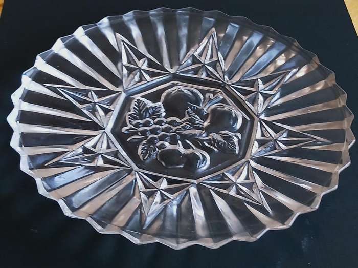 Vintage Federal Glass 'Pioneer Pattern' Clear Glass Plate