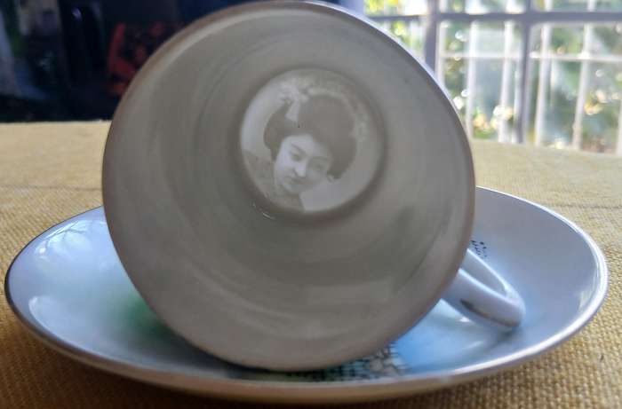Exquisite Vintage Japanese Kutani Tea Set with Lithophane Geisha