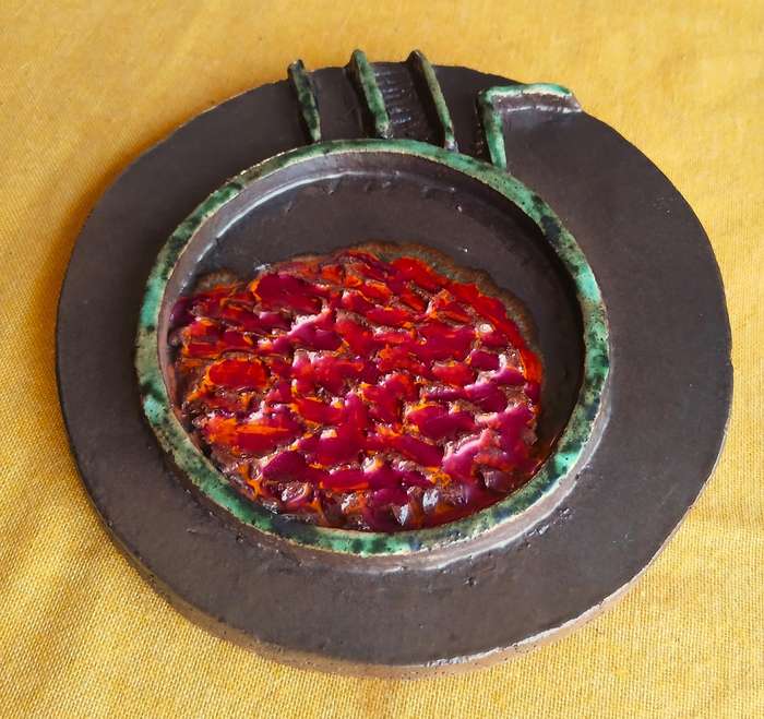 Iconic 70s/80s South African Retro Ceramic Wall Art - Abstract Discs by Buxi