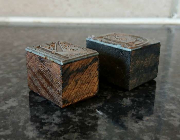 Antique Art Nouveau Letterpress Blocks | Ornate K & D Pair