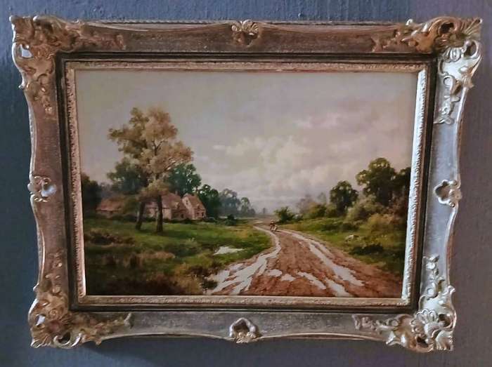 Edwardian Oil Painting | Herbert King  A Fine Morning After Rain | Antique British Landscape Art