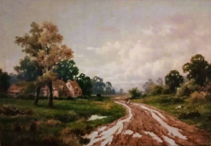 Edwardian Oil Painting | Herbert King  A Fine Morning After Rain | Antique British Landscape Art