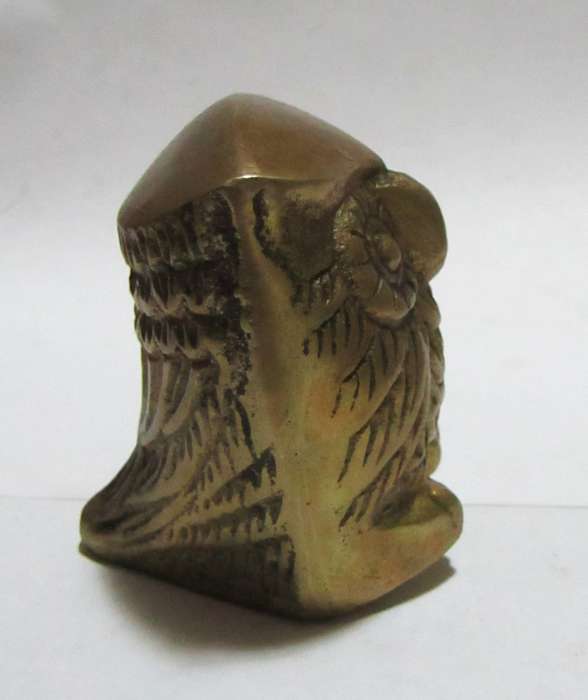 Vintage 1950s Brass Owl Figurine Paperweight  Made in Korea