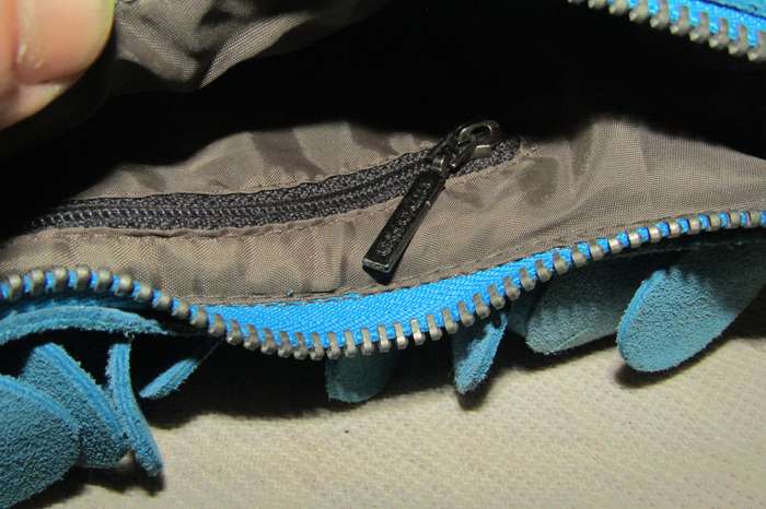 Vintage Umbro Bright Blue Faux Suede Bag with Brown Leather Accents
