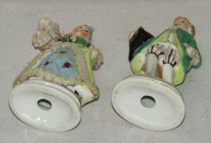 Vintage Japanese Porcelain and Lace French Figurine Pair