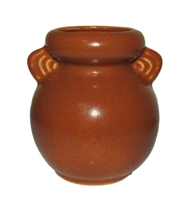 Vintage Lucia Ware Small Brown Glazed Amphora - Numbered 1562