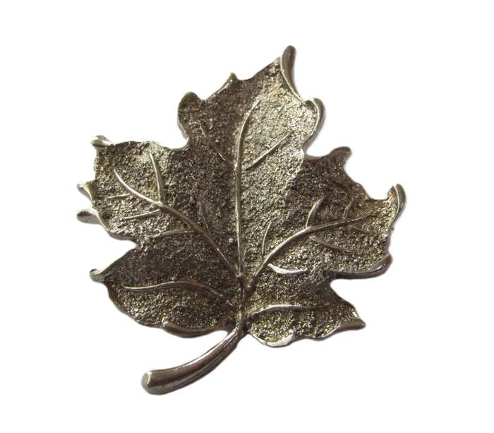 Vintage Silver Tone Maple Leaf Brooch Pin by Hollywood
