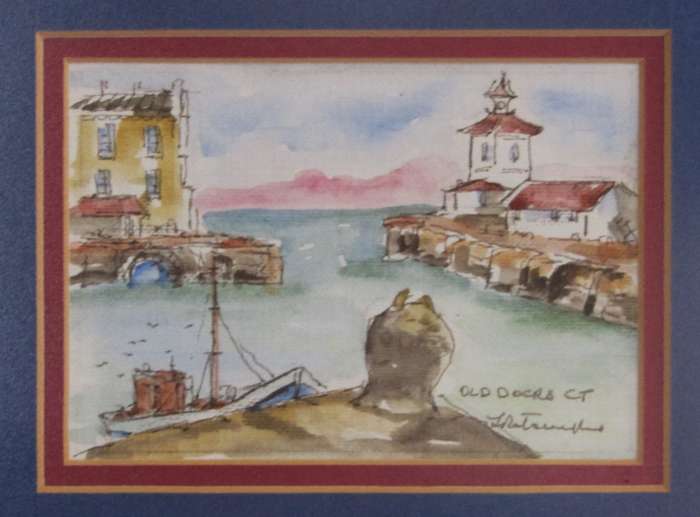 Pair of Framed Miniature South African Landscapes  Signed & Titled "Old Docks CT" and "Arniston"