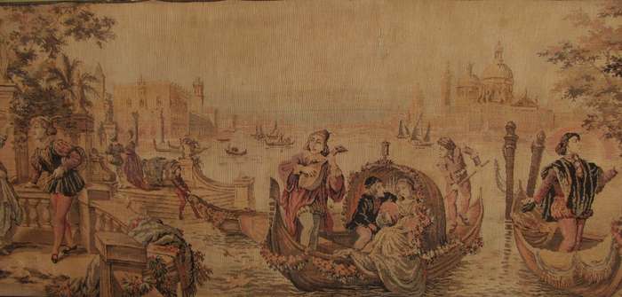 Antique Venetian Tapestry in Ornate Frame