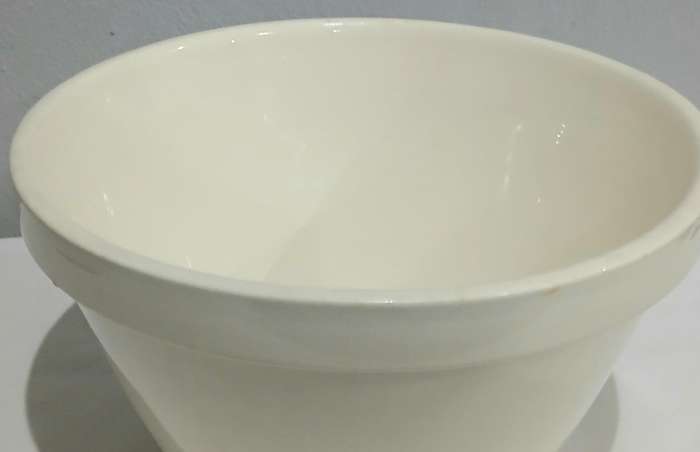 Vintage Burleigh Ware Ironstone Pudding Bowl | Cream Glazed Stoneware | Made in England | c.1940s50