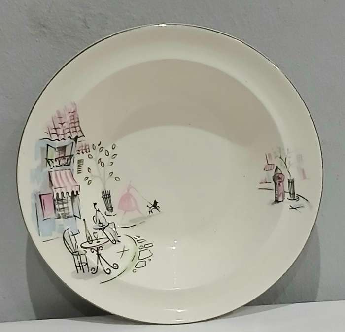 Vintage Alfred Meakin Montmartre Bowl | Paris Café Scene | 1950s England