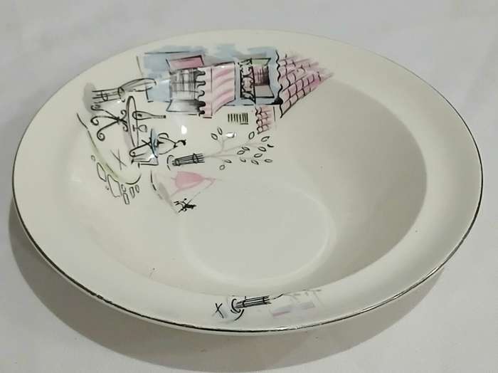 Vintage Alfred Meakin Montmartre Bowl | Paris Café Scene | 1950s England