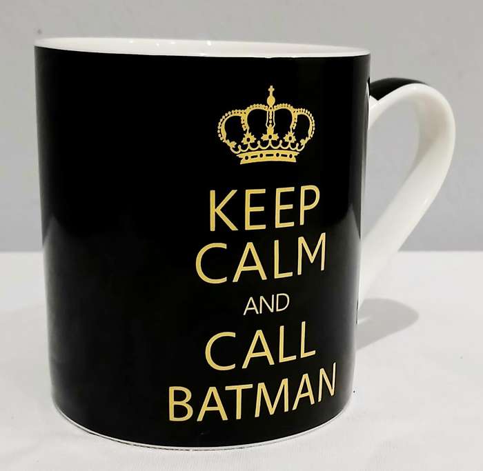 Keep Calm and Call Batman | Black Ceramic Mug | Modern DC Comics Collectable