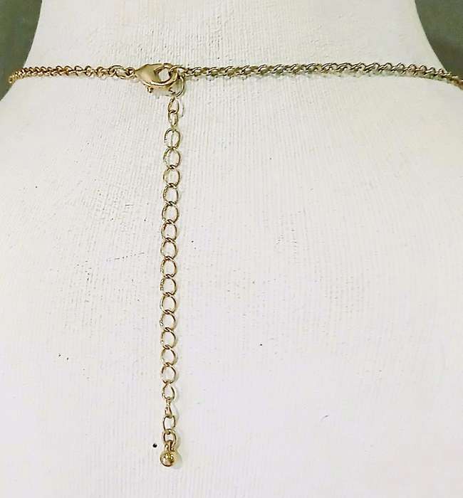 Vintage Double-Strand Bib Necklace | Two-Tone Statement Piece | 1970s Flowing Design | 50cm