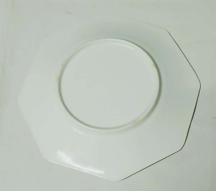 Octagonal Japanese Porcelain Display Plate with Peony & Bird Design  Unmarked, Eiwa Kinsei Style