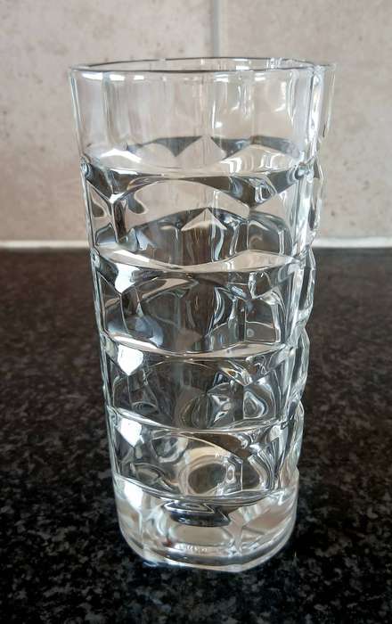 Vintage 1970s Lead Crystal Vase | Geometric Luninarc Design, France