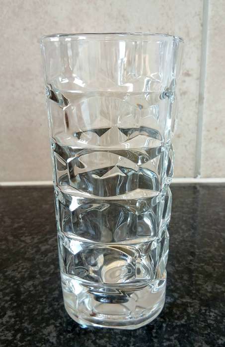 Vintage 1970s Lead Crystal Vase | Geometric Luninarc Design, France