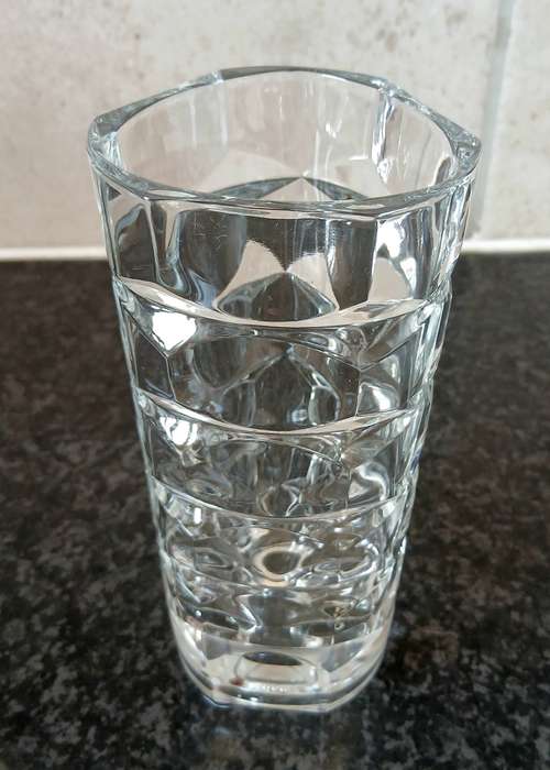 Vintage 1970s Lead Crystal Vase | Geometric Luninarc Design, France