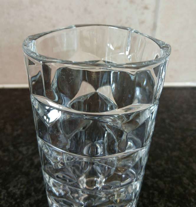 Vintage 1970s Lead Crystal Vase | Geometric Luninarc Design, France