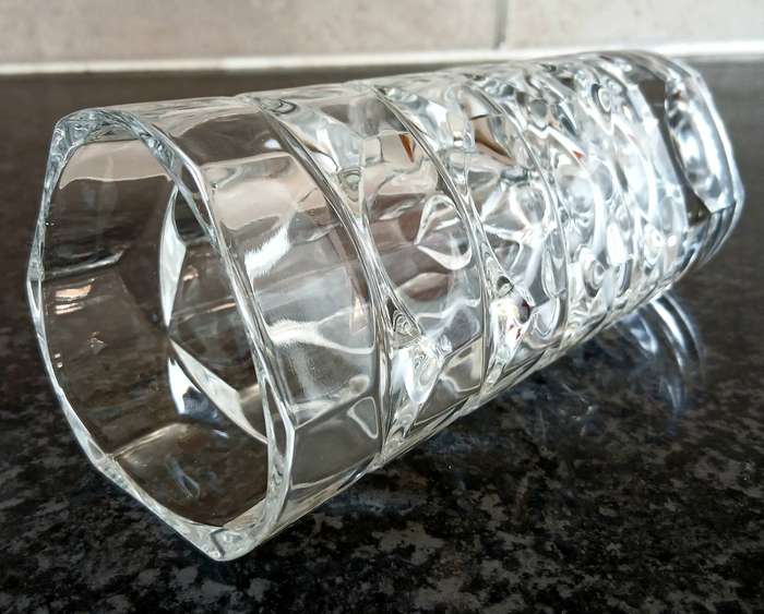 Vintage 1970s Lead Crystal Vase | Geometric Luninarc Design, France