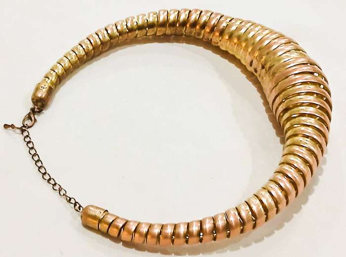 Vintage 1970s Two-Tone Collar Necklace | Sculptural Statement Design