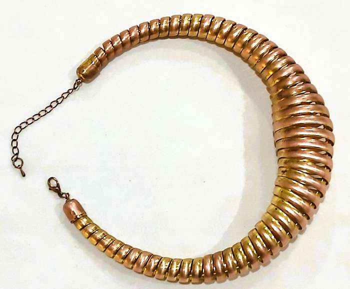 Vintage 1970s Two-Tone Collar Necklace | Sculptural Statement Design
