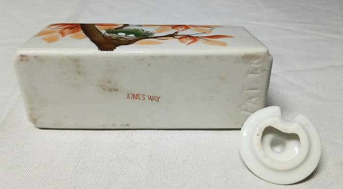 Vintage Bird Nodder Cruet Set | Hand Painted PAT TK & King's Way Mark | Red & Blue Porcelain Shakers