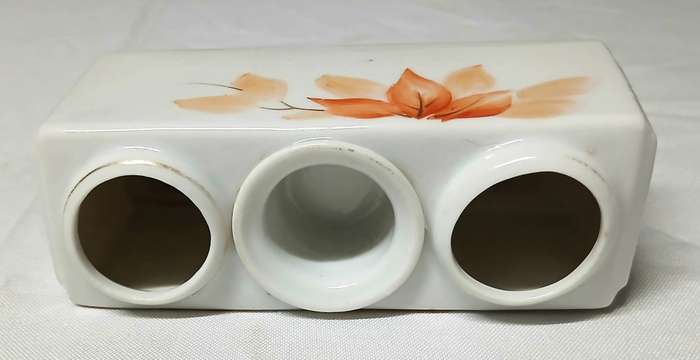 Vintage Bird Nodder Cruet Set | Hand Painted PAT TK & King's Way Mark | Red & Blue Porcelain Shakers