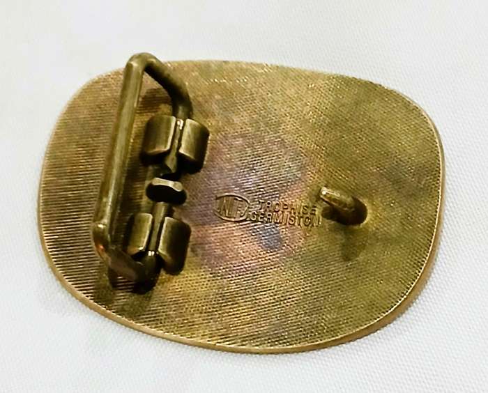 Vintage Brass Belt Buckle | UNITY Trophies Germiston Leopard Design