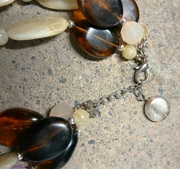 Vintage Chunky Lucite Bead Necklace | Three-Strand Pastel & Amber Tones | Bold Statement Style