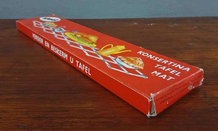 Vintage Expanding Table Mat by Ideal | Stainless Steel Concertina Trivet in Original Box