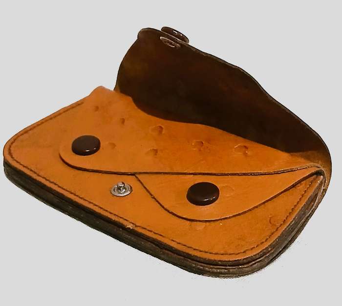 Vintage Genuine Ostrich Leather Wallet | Triple-Compartment Design