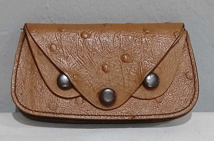 Vintage Genuine Ostrich Leather Wallet | Triple-Compartment Design