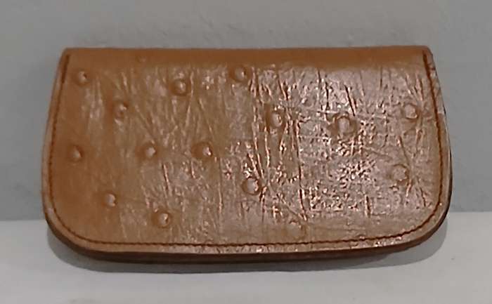 Vintage Genuine Ostrich Leather Wallet | Triple-Compartment Design
