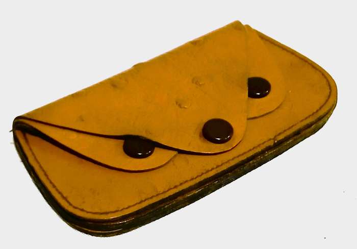 Vintage Genuine Ostrich Leather Wallet | Triple-Compartment Design